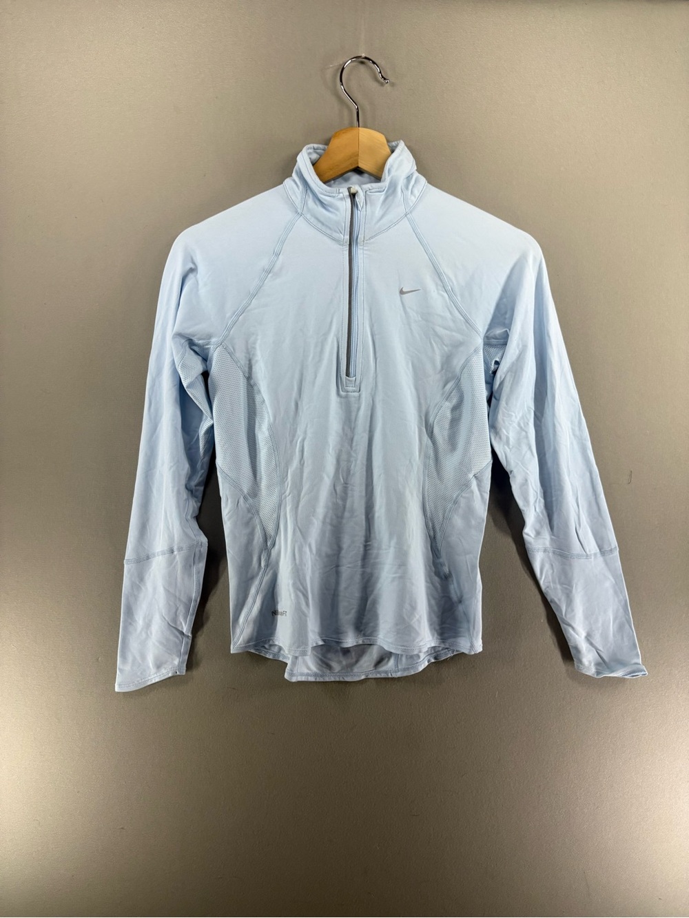 Nike Performance Womens Quarter Zip Pullover Light Blue Size XS Running Top